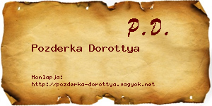 Pozderka Dorottya névjegykártya